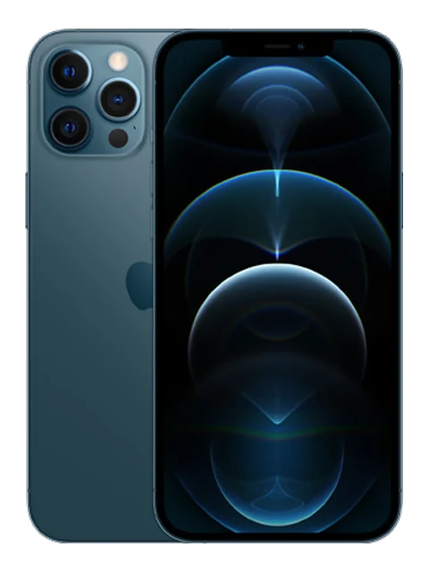 iPhone 12 Pro Max shown in a front and rear product view