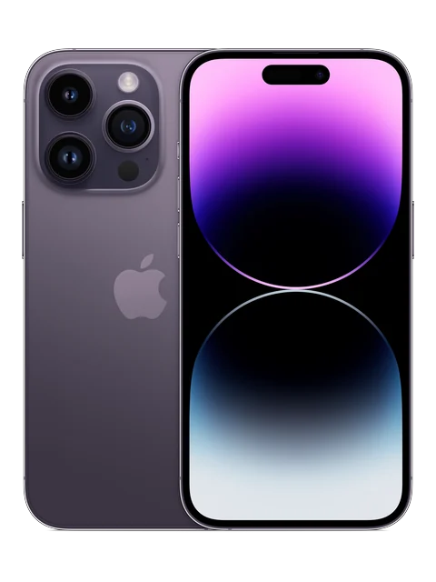 iPhone 14 Pro, front and rear view