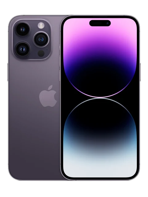 iPhone 14 Pro Max shown in a front and rear product view