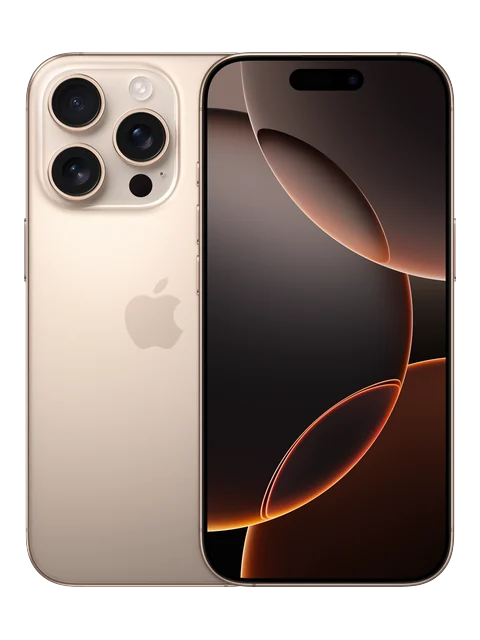 iPhone 16 Pro, front and rear view