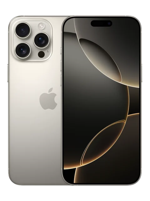 iPhone 16 Pro Max shown in a front and rear product view