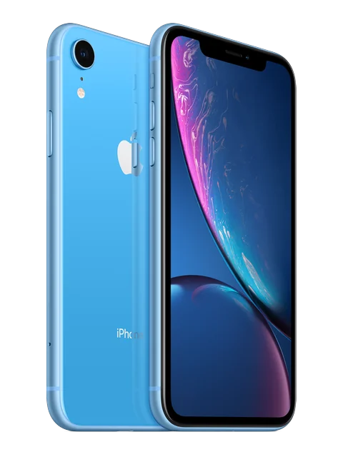 iPhone XR, front and rear view